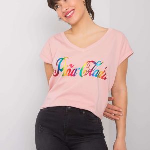 Dirty pink T-shirt with Hollis print