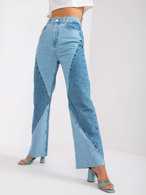 Blue wide leg denim pants RUE PARIS