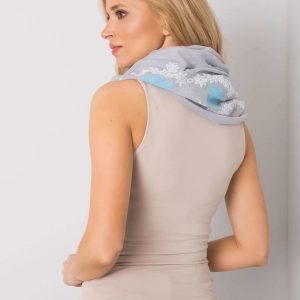 Grey scarf with colorful print