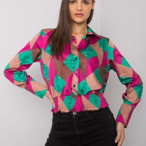 Fuchsia-green Grizella shirt blouse