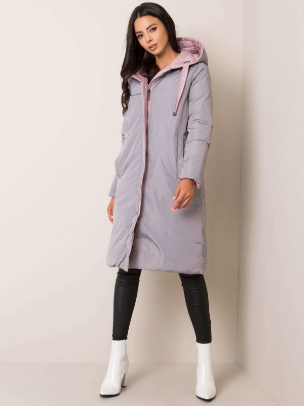 Pink and grey double-sided Whitney winter jacket