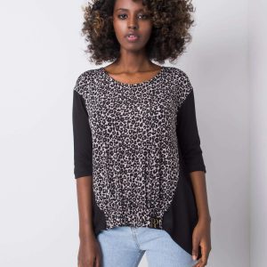 Black and grey blouse with Klarissa RUE PARIS