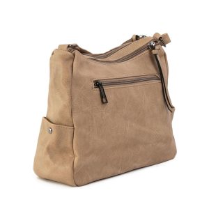 Light beige leatherette handbag