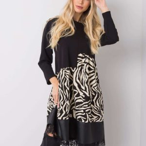 Rossa black-ecru dress