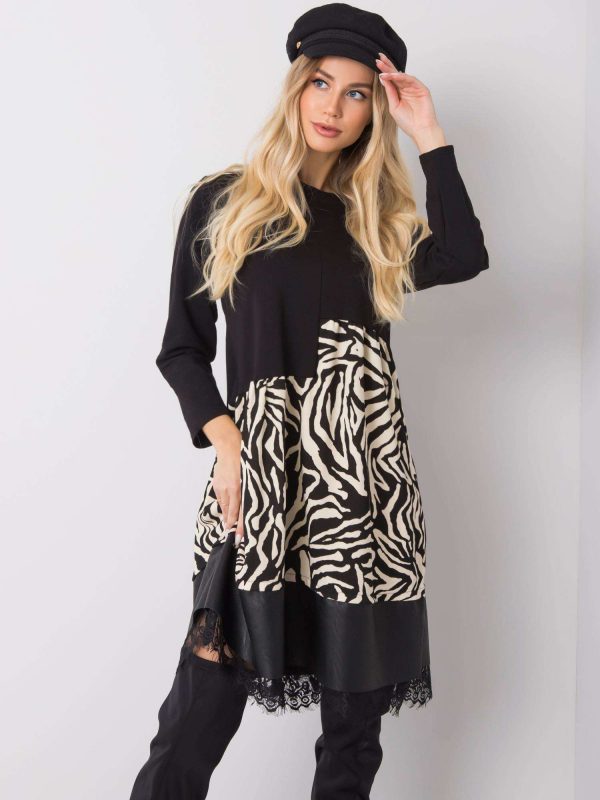 Rossa black-ecru dress