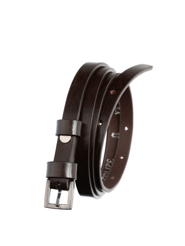 Dark Brown Narrow Leather Strap BADURA