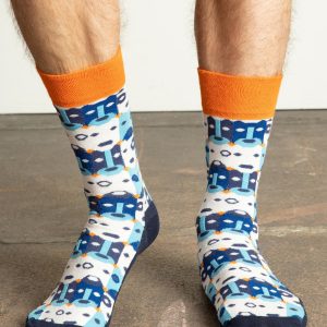 Navy blue and blue men's socks