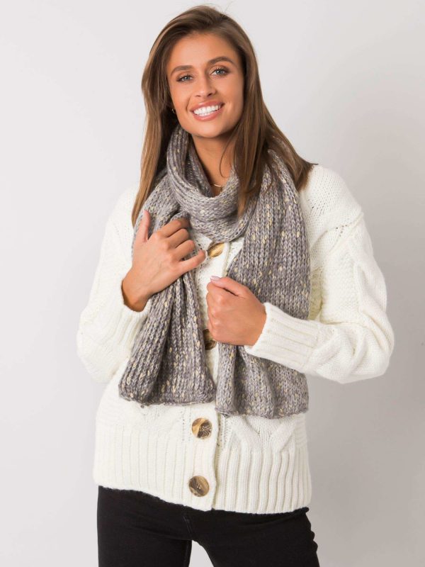 Women's gray scarf with gold thread