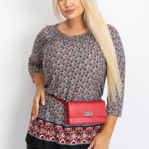 Newbury black and red plus size blouse