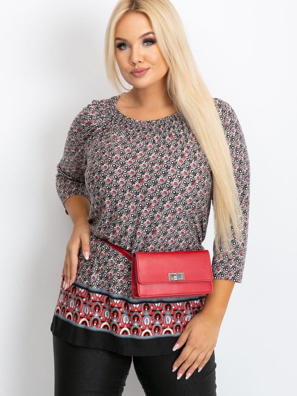 Newbury black and red plus size blouse