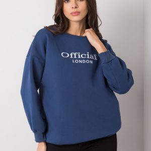 Navy blue hoodless sweatshirt for women Cherbourg