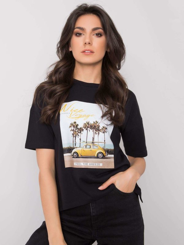 Black T-shirt with Valentina print