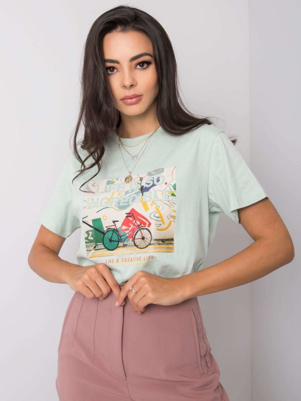 Mint t-shirt with the inscription Adalia