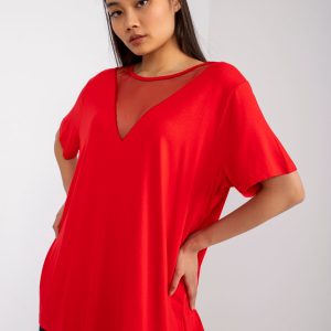 Red loose blouse with viscose Aude