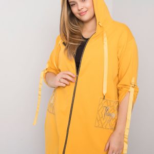 Yellow Zurich Plus Size Zipper Sweatshirt