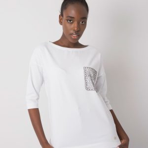 White Cotton Blouse with Medine Applique