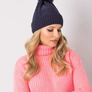 Navy blue cap with pigtails with tassel