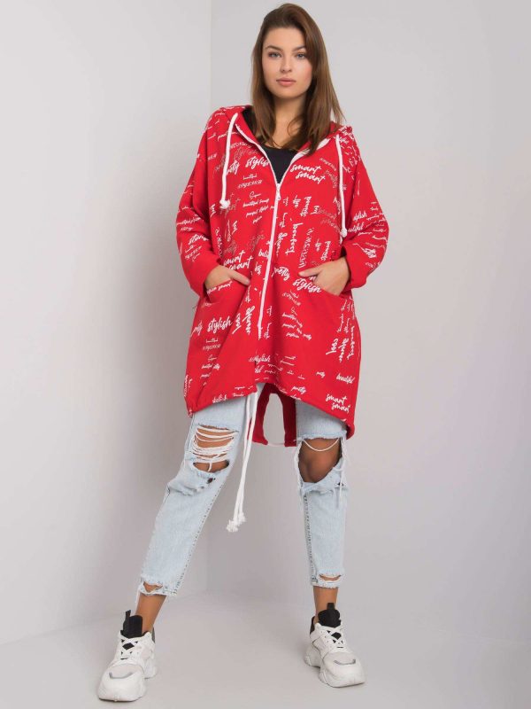 Red Patterned Hoodie Safiya