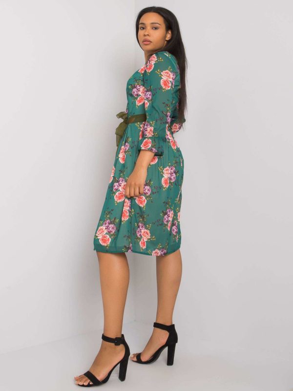 Bianna Green Plus Size Floral Dress