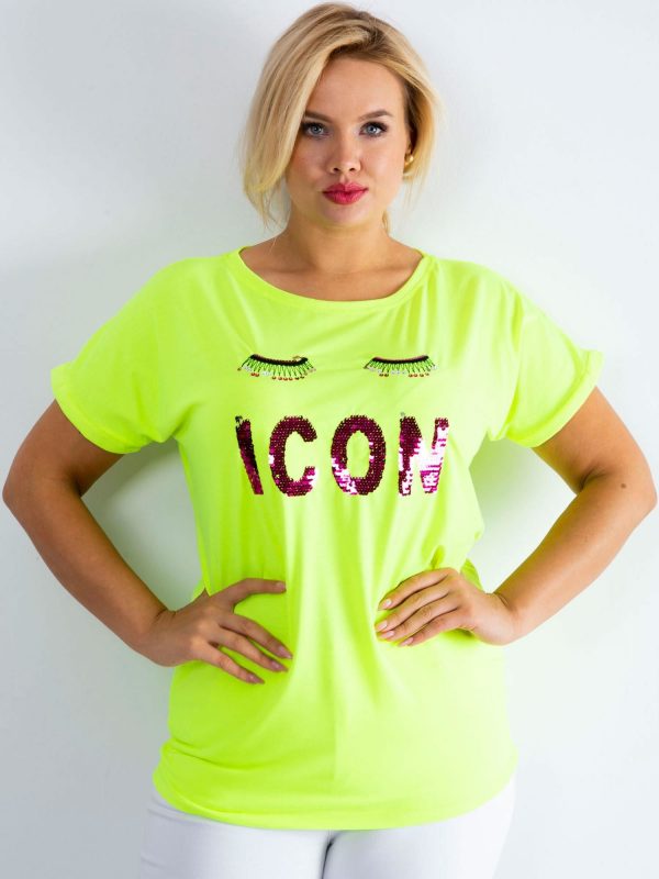 Fluo yellow t-shirt Calmly PLUS SIZE