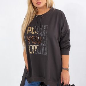 Khaki Plus Size Sweatshirt Totally