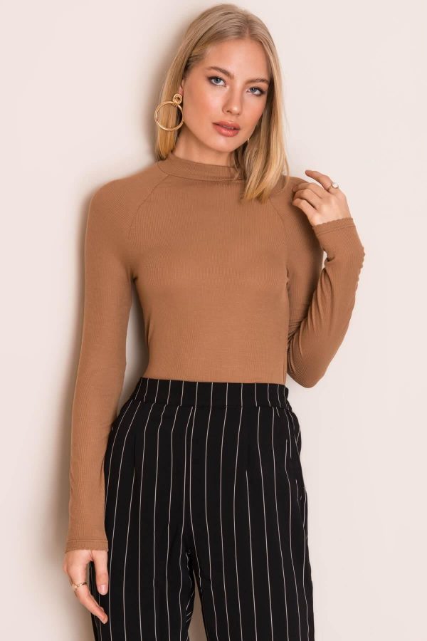 Dark Beige Long Sleeve Blouse BSL