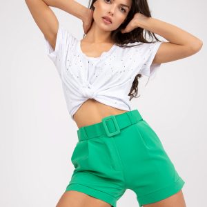 Green shorts elegant with straight legs