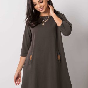 Dark Khaki Women's Cotton Dress Dalenne