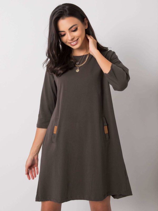 Dark Khaki Women's Cotton Dress Dalenne