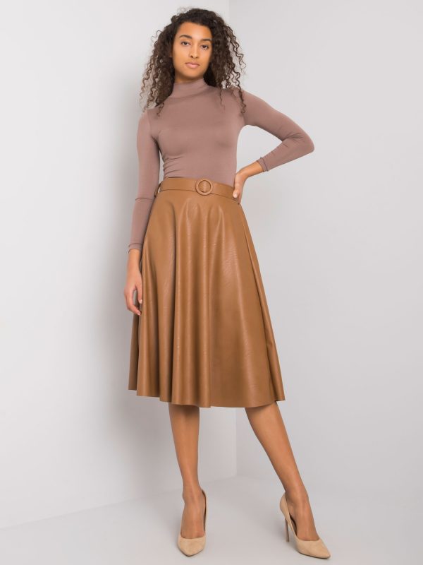 Light Brown Gerrie Leatherette Skirt