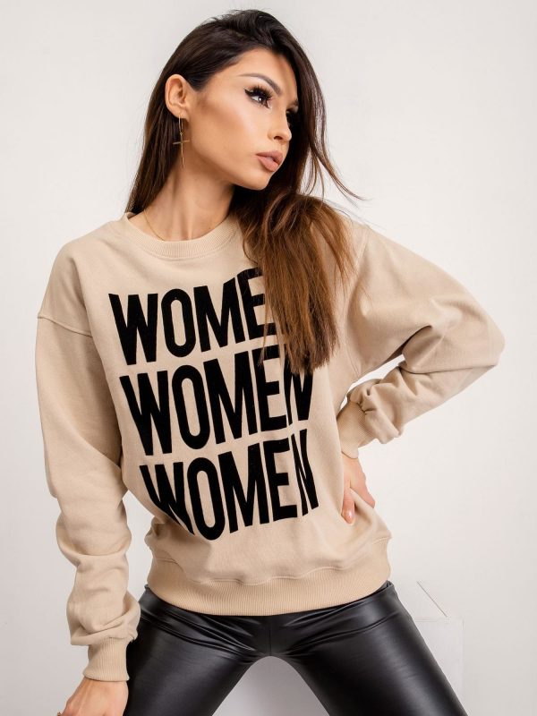 BSL Beige sweatshirt with inscription