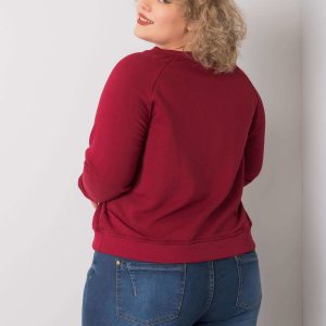 Burgundy plus size cotton sweatshirt Donna