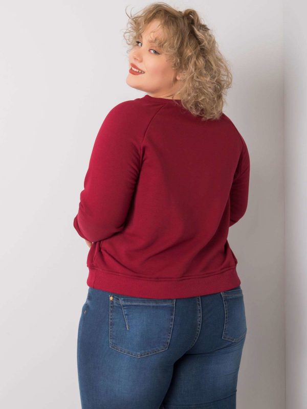 Burgundy plus size cotton sweatshirt Donna