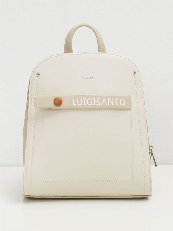 Light Beige Elegant Eco Leather Backpack