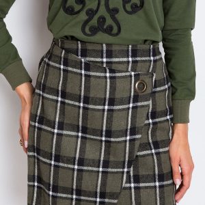 RUE PARIS Khaki-black skirt Classic