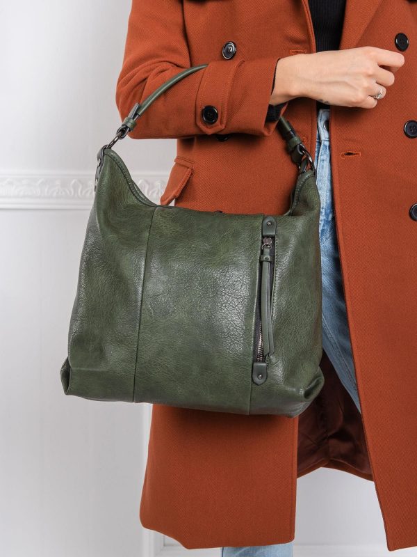 Dark green eco leather bag