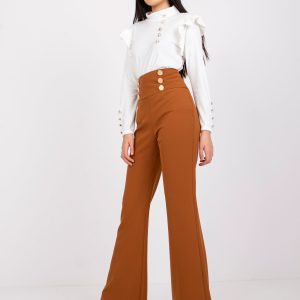 Light brown elegant trousers with cantas Salerno