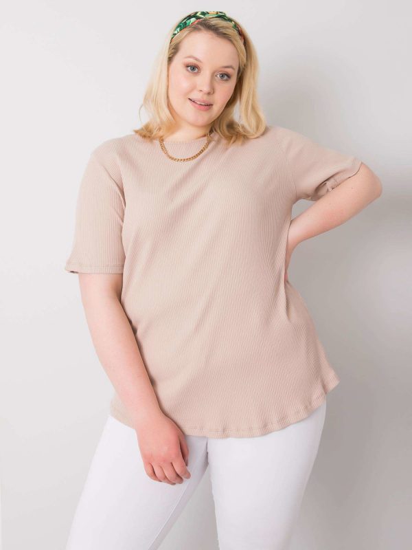 Beige plus size blouse Stella