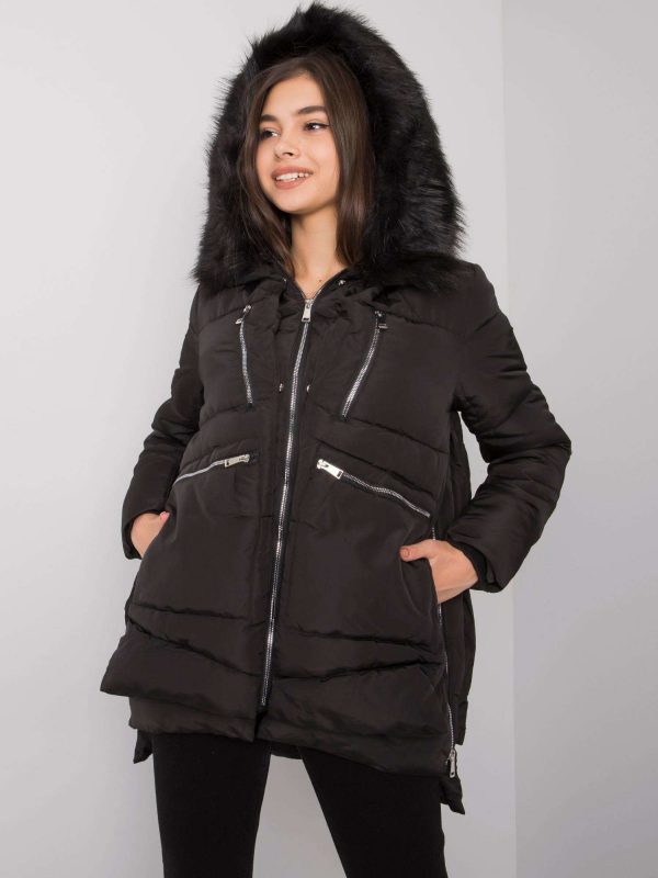 Estherville Black Quilted Winter Jacket