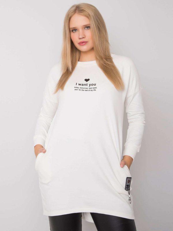 Ecru tunic plus size Maurita cotton