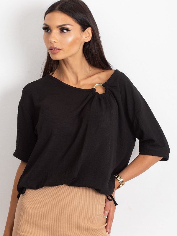 RUE PARIS Black Blouse Blaze