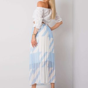 Blue Pleated Maxi Skirt Isidora