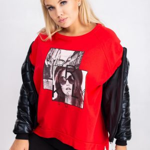 Red plus size sweatshirt Stargaze