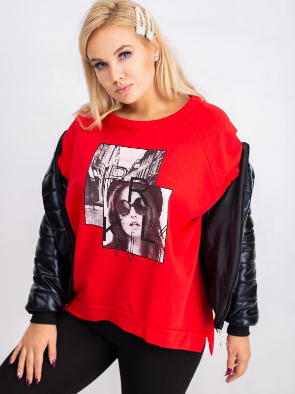 Red plus size sweatshirt Stargaze