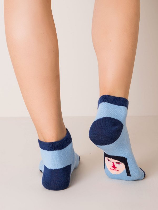 Blue Patterned Socks