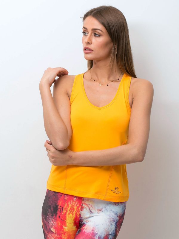 Light Orange U Neck Sports Top