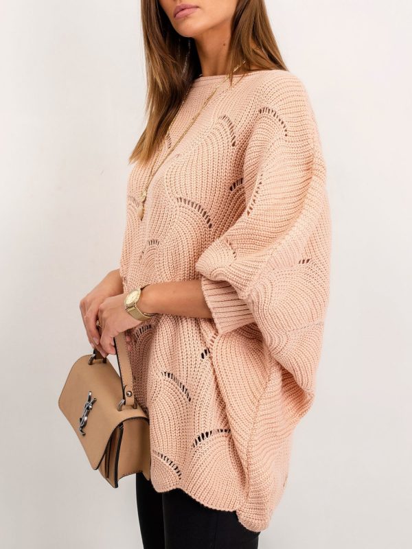 Pale Pink Sweater Poncho