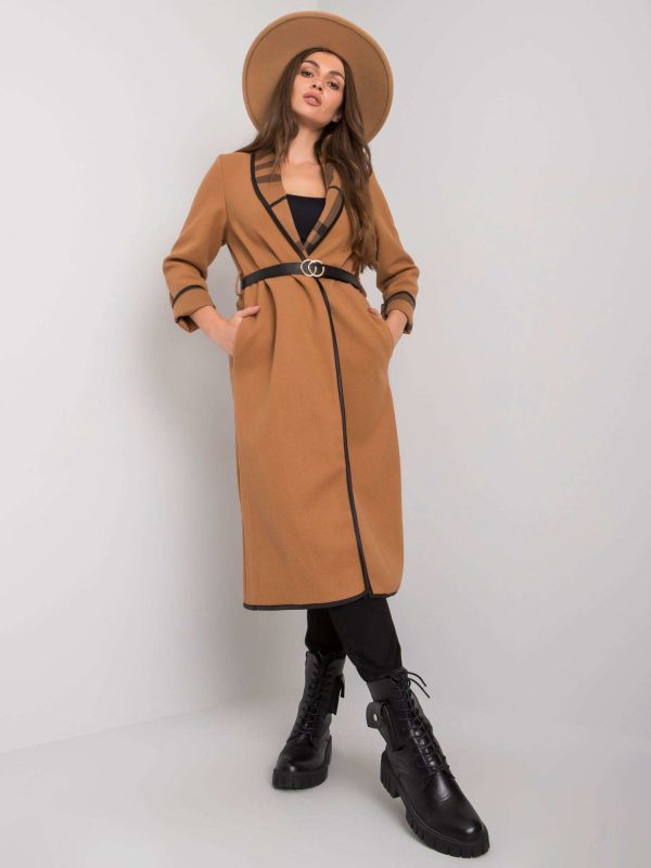 Camel coat with belt Annis