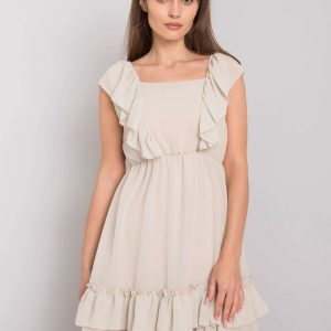 Beige dress with ruffles Safina