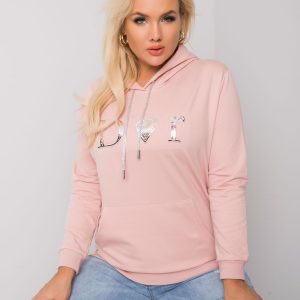 Dirty Pink Plus Size Kangaroo Hoodie Shila